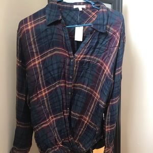 Maurice’s plaid shirt